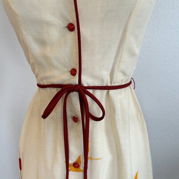Vtg Midi Duck Dress - Picture 3 of 16